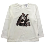 MAGIL shirt girocollo tinta unita con stampa in contrasto Panna per Bambina GN26160 PANNA MAGIL 