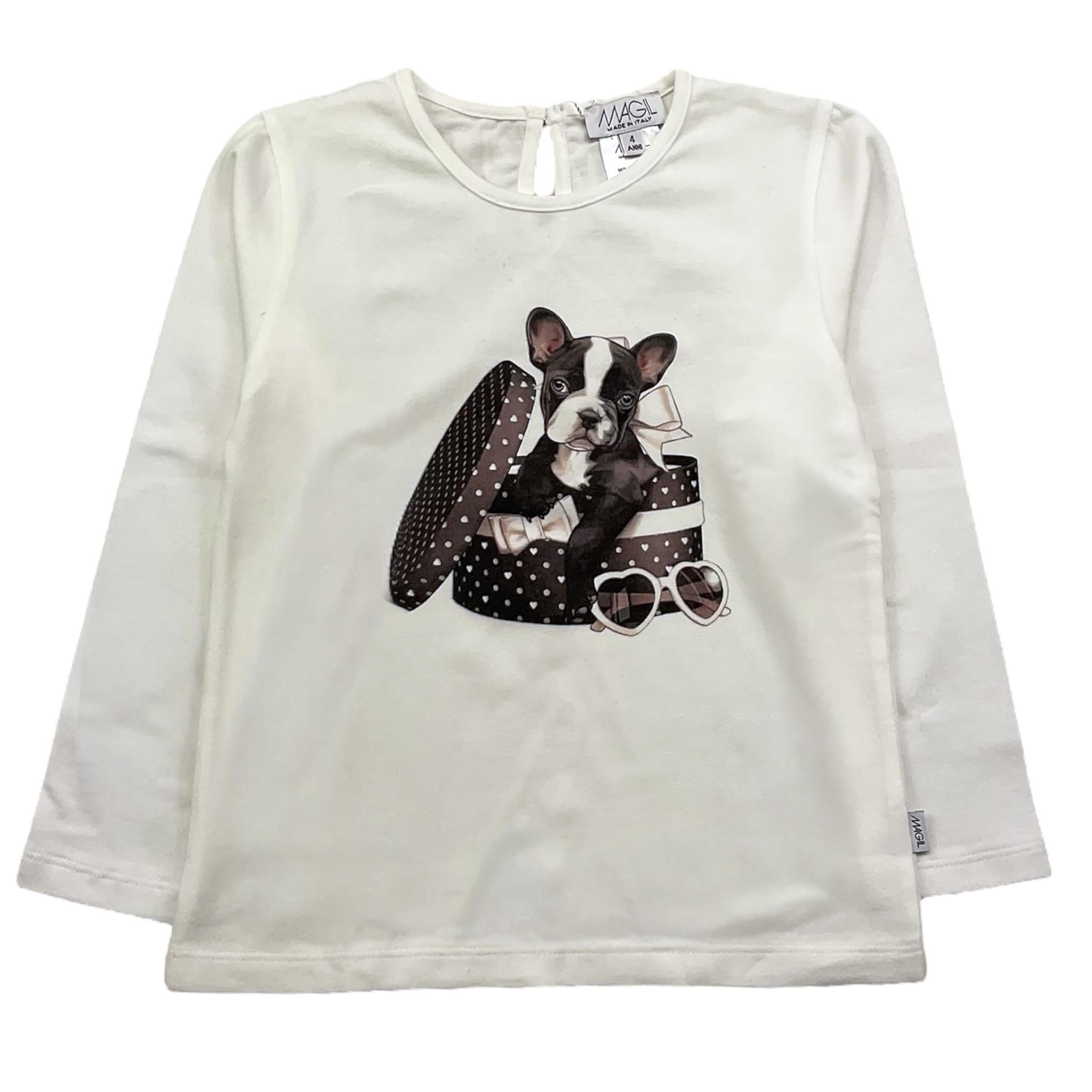 MAGIL shirt girocollo tinta unita con stampa in contrasto Panna per Bambina GN26160 PANNA MAGIL 