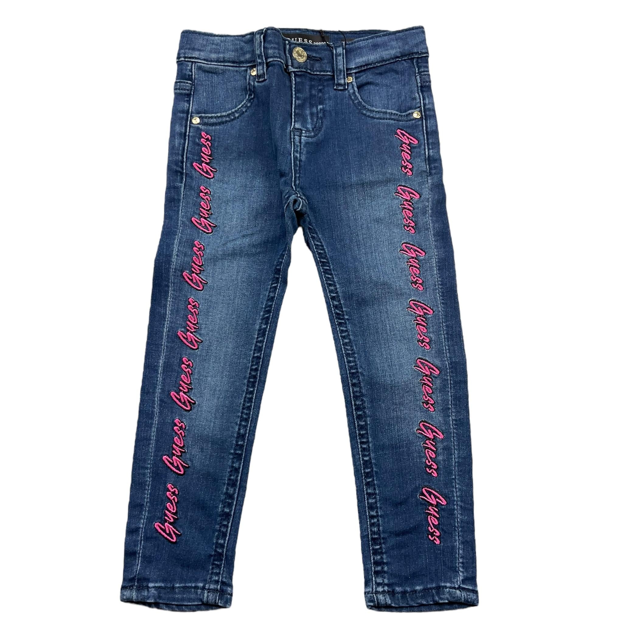 GUESS jeans tinta unita con ricami logo Blu per Bambina K4YA10D4CA0J BLU GUESS 