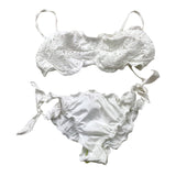 4Giveness 2-teiliges einfarbiges Bandeau-Top und Slip-Set in Weiß für Mädchen