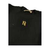 ELISABETTA FRANCHI abito tinta unita mezzo collo con logo Nero per Bambina EFAB544X NERO ELISABETTA FRANCHI 