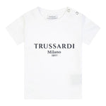 Trussardi T-Shirt Girocollo Tinta Unita con Stampa per Neonato TIP25011TSXX BIANCO TRUSSARDI 