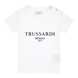 Trussardi T-Shirt Girocollo Tinta Unita con Stampa per Neonato TIP25011TSXX BIANCO TRUSSARDI 
