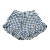 Please Short Fantasia Quadretti Bicolore per Neonata RE13273G71 BIANCO/AZZURRO PLEASE 