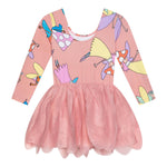 Stella Mccartney Abito Manica Lunga Tinta Unita con Tulle per Neonata TW1A90N ROSA STELLA McCARTNEY 