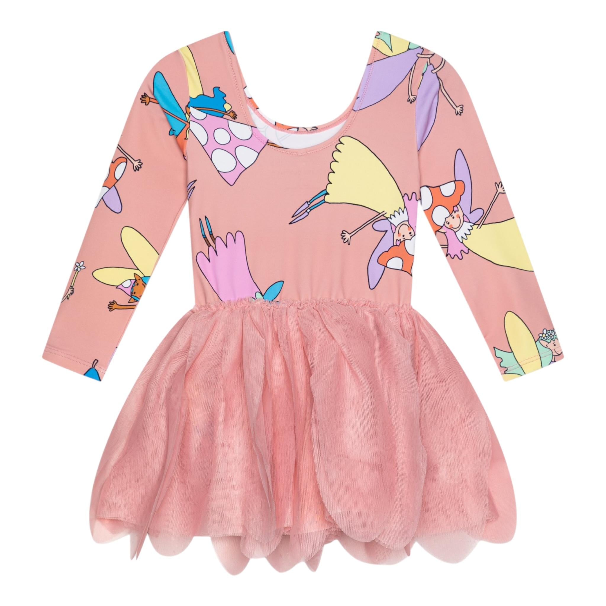 Stella Mccartney Abito Manica Lunga Tinta Unita con Tulle per Neonata TW1A90N ROSA STELLA McCARTNEY 