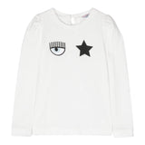 Chiara Ferragni Shirt Einfarbig Rundhalsausschnitt Mit Print Weiß Für Mädchen
