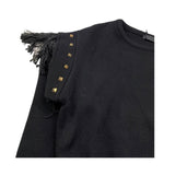 FUN & FUN maglia girocollo tinta unita con frange Nero per Bambina FNJSW15854X NERO FUN & FUN 