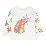STELLA McCARTNEY felpa chiusa gircollo tinta unita con stampa in contrasto Bianco per Neonata V4120N BIANCO STELLA McCARTNEY 
