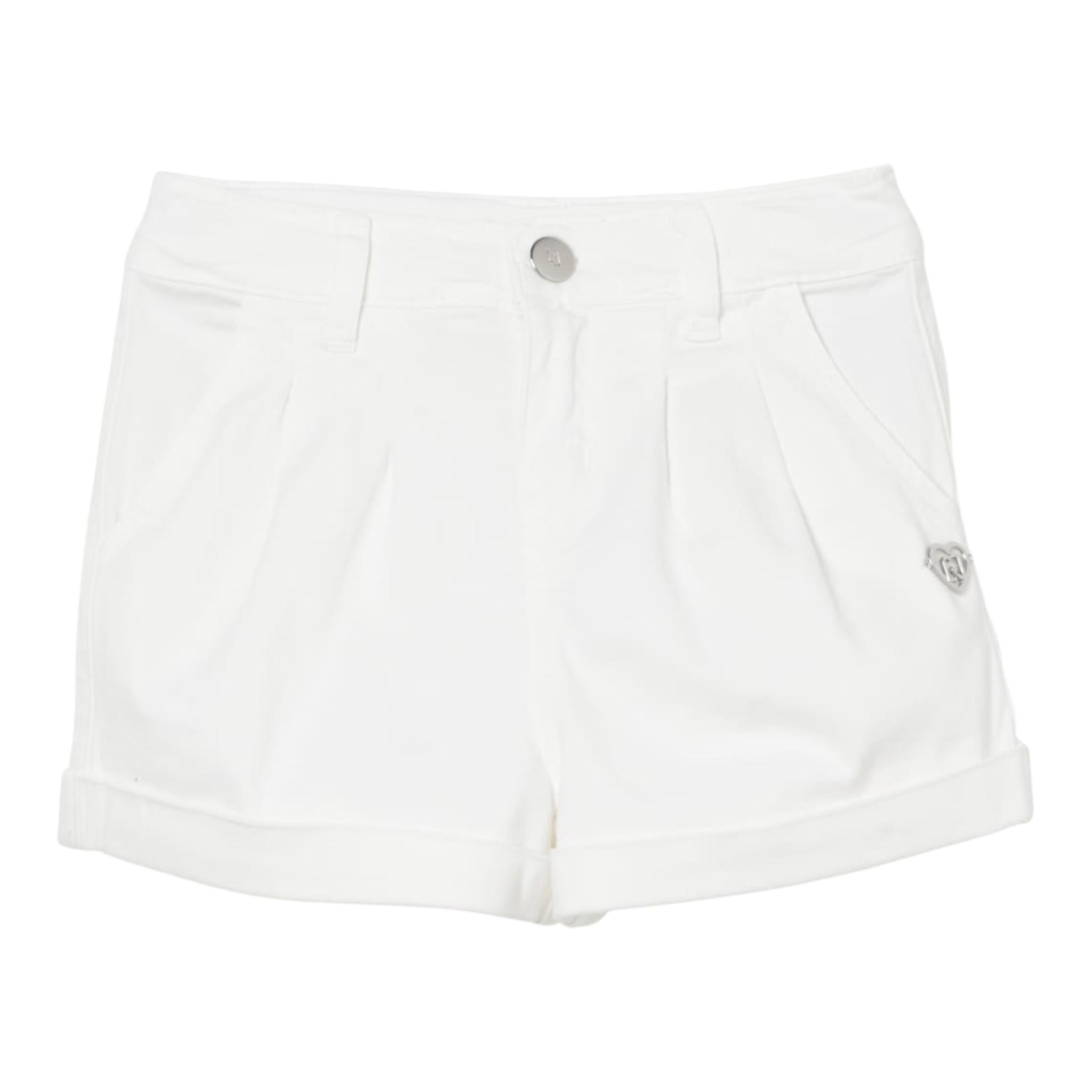 Liu Jo Short Tinta Unita con Girovita Regolabile per Bambina KA5048 BIANCO LIU JO 