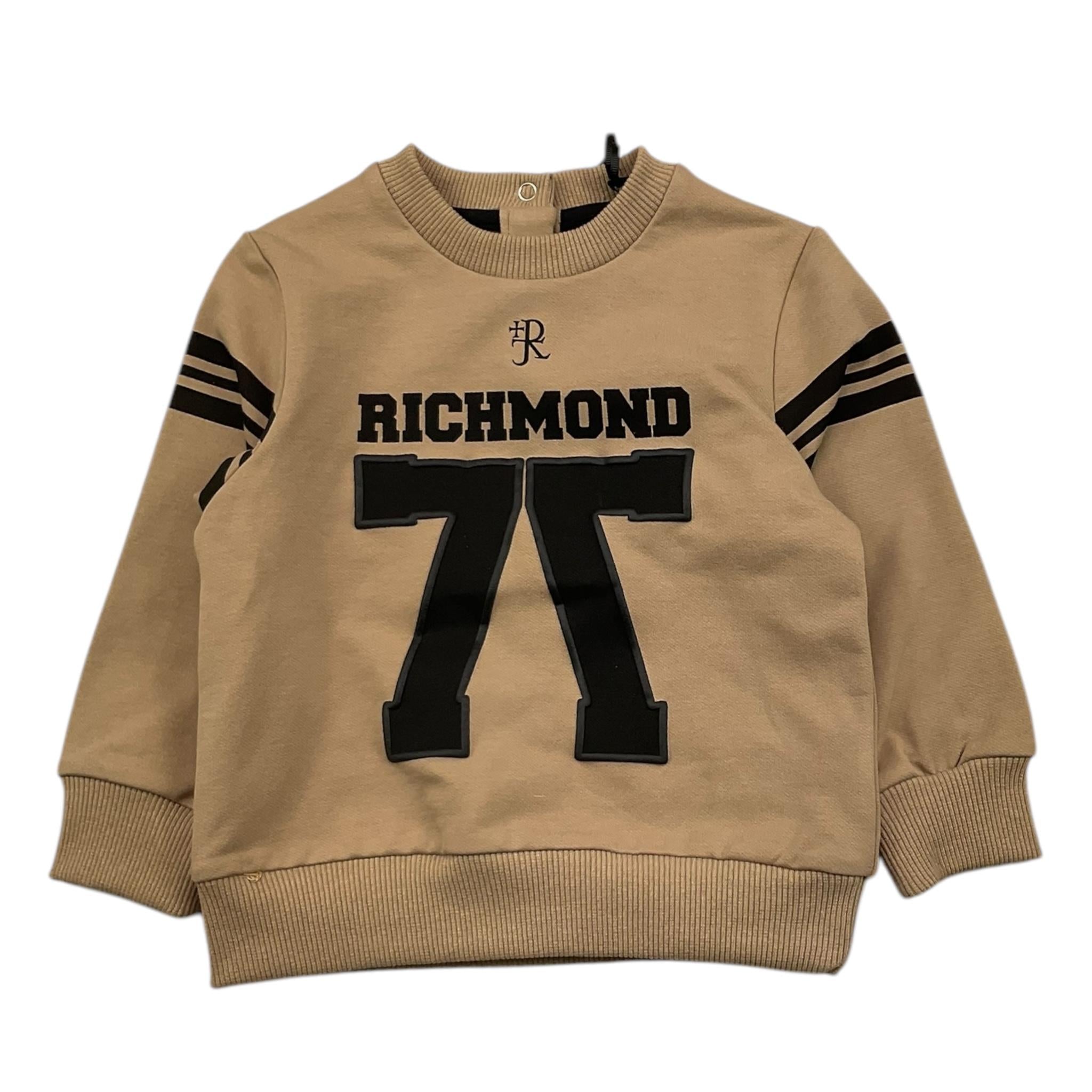 JOHN RICHMOND felpa chiusa girocollo tinta unita cn stampe in contrasto Beige per Neonato RIA25051FE BEIGE JOHN RICHMOND 