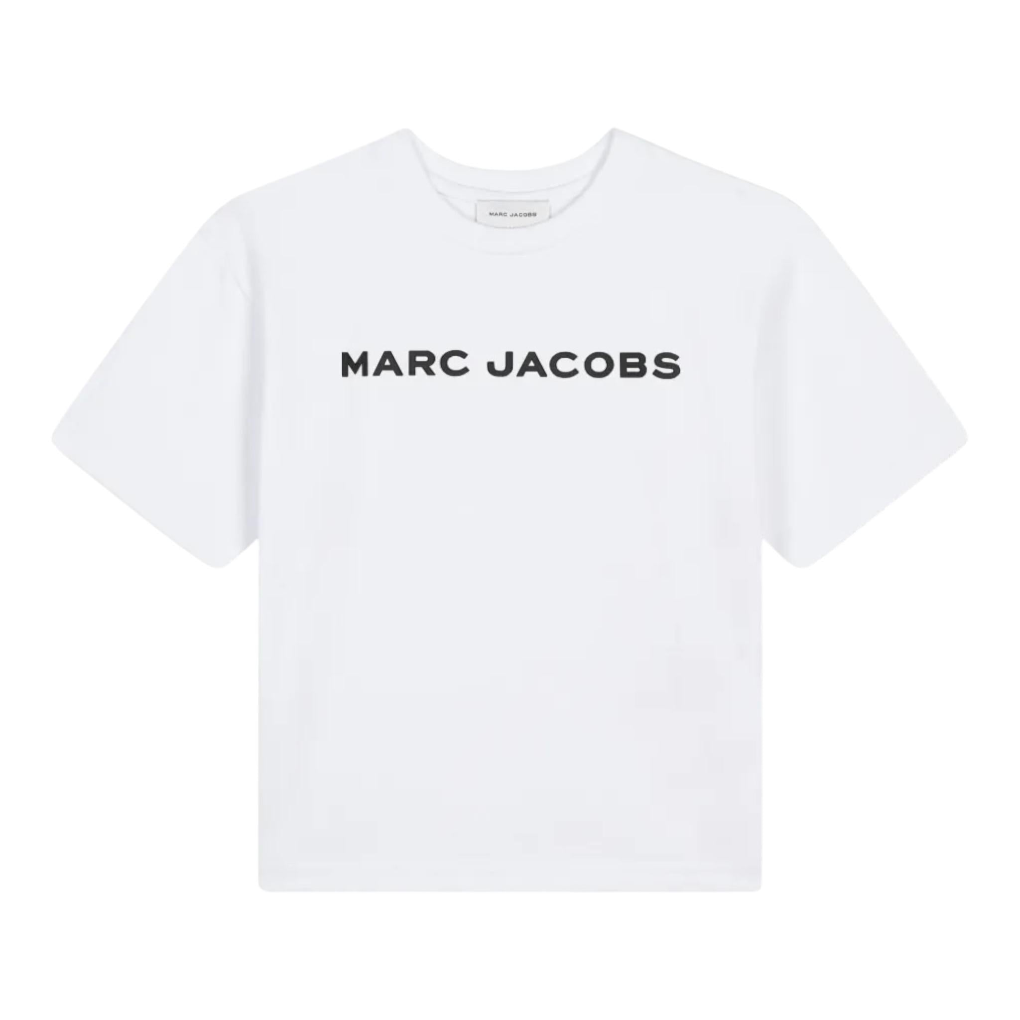 MARC JACOBS t-shirt girocollo tinta unita con logo Bianco per Neonato W60317 BIANCO MARC JACOBS 