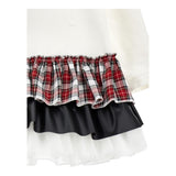 ELISABETTA FRANCHI abito felpa girocollo tinta unita con balze Bianco per Bambina 19D922 BIANCO MONNALISA 