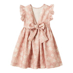 Il Gufo Abito Giromanica Tinta Unita con Fantasia Fiori per Bambina P25VM775L4002 ROSA IL GUFO 