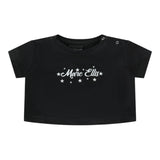 Marc Ellis Einfarbiges T-Shirt mit Rundhalsausschnitt und schwarzem Logo für Baby-Mädchen