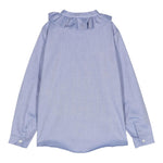 IL GUFO camicia manica lunga con colletto rouches Blu per Bambina A24CL239C0052 BLU IL GUFO 