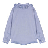 IL GUFO camicia manica lunga con colletto rouches Blu per Bambina A24CL239C0052 BLU IL GUFO 