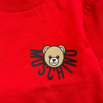 MOSCHINO shirt tinta unita girocollo con logo Rosso per Neonato MVO00R ROSSO MOSCHINO 
