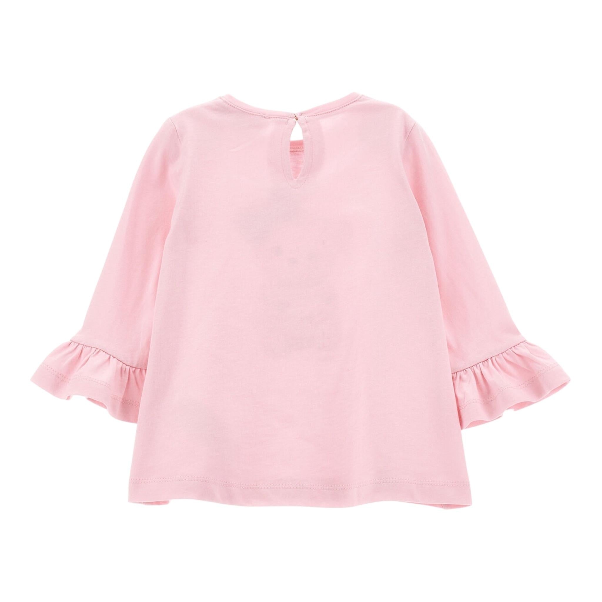 MONNALISA maxi shirt girocollo tinta unita cn stampa  Rosa per Neonata 39D611 ROSA MONNALISA 