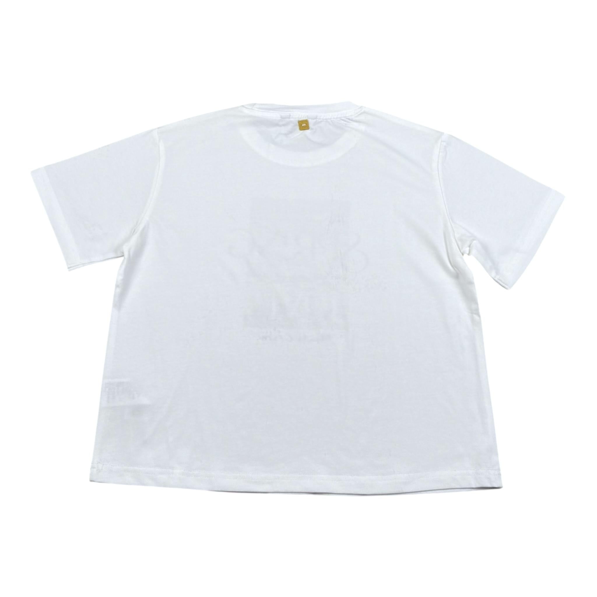 Manila Grace T-Shirt Girocollo Tinta Unita con Stampa per Bambina 254TMJS25 BIANCO MANILA GRACE 