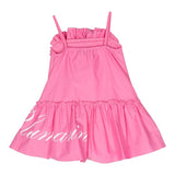 Miss Blumarine Baby-Mädchen Einfarbige trägerlose Kleider mit rosa Logo-Print