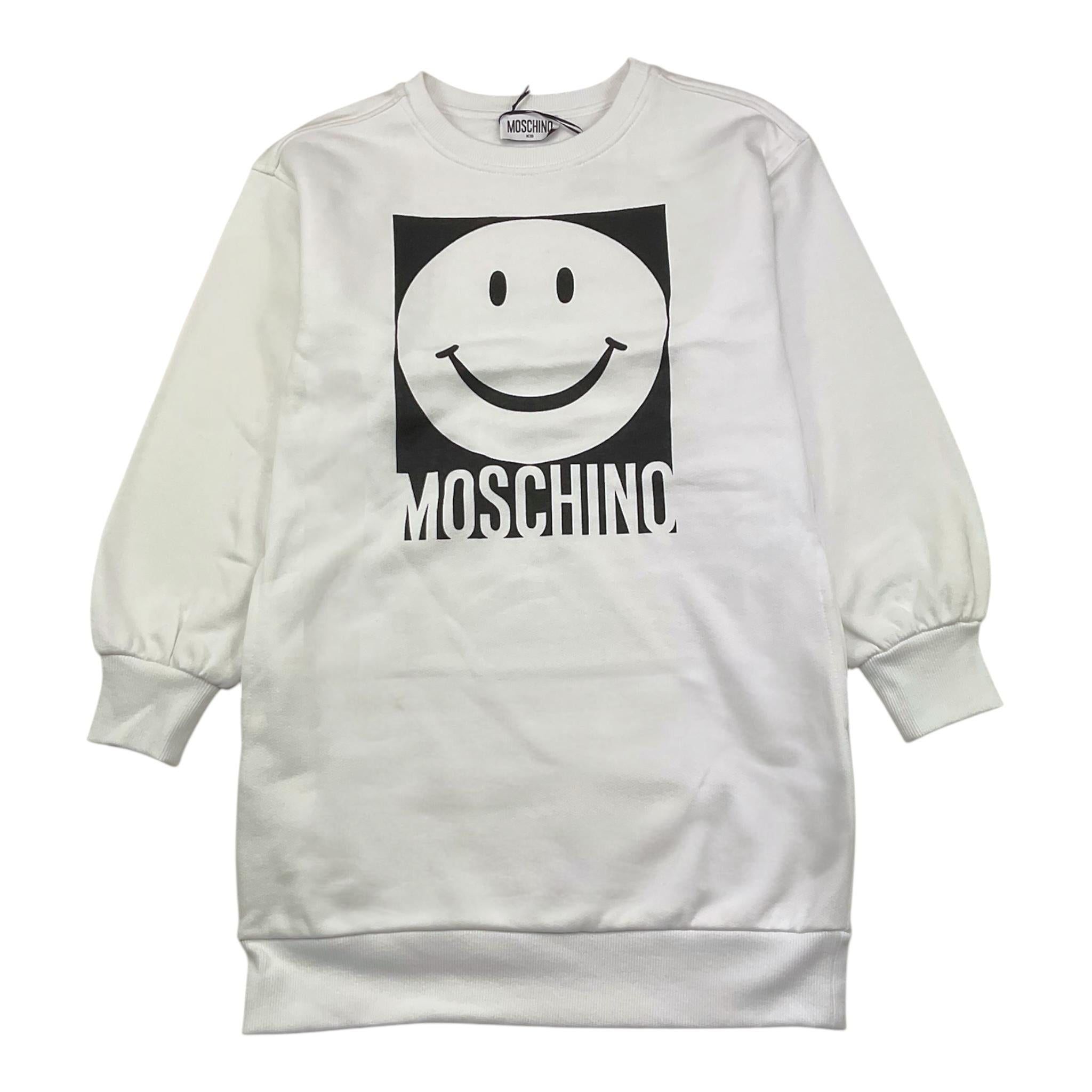 MOSCHINO abito modello felpa tinta unita con stampa Bianco per Bambina HBV0DP BIANCO MOSCHINO 