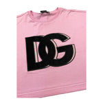 Dolce & Gabbana T-Shirt Girocollo Tinta Unita con Logo per Neonata F1452 ROSA DOLCE & GABBANA 