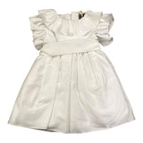Little Bear Einfarbiges Halbarmkleid mit weißem Gürtel für Babys