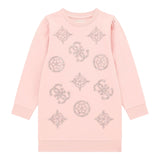 GUESS abito modello felpa girocollo tinta unita con applicazioni Rosa per Bambina N4YK16KA6V4 ROSA GUESS 