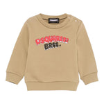 DSQUARED2 felpa girocollo tinta unita con stampa Beige per Neonato DQ2504 BEIGE DSQUARED2 