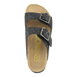 Colors Of California Schwarze Sandalen mit Glitzerschnalle für Mädchen