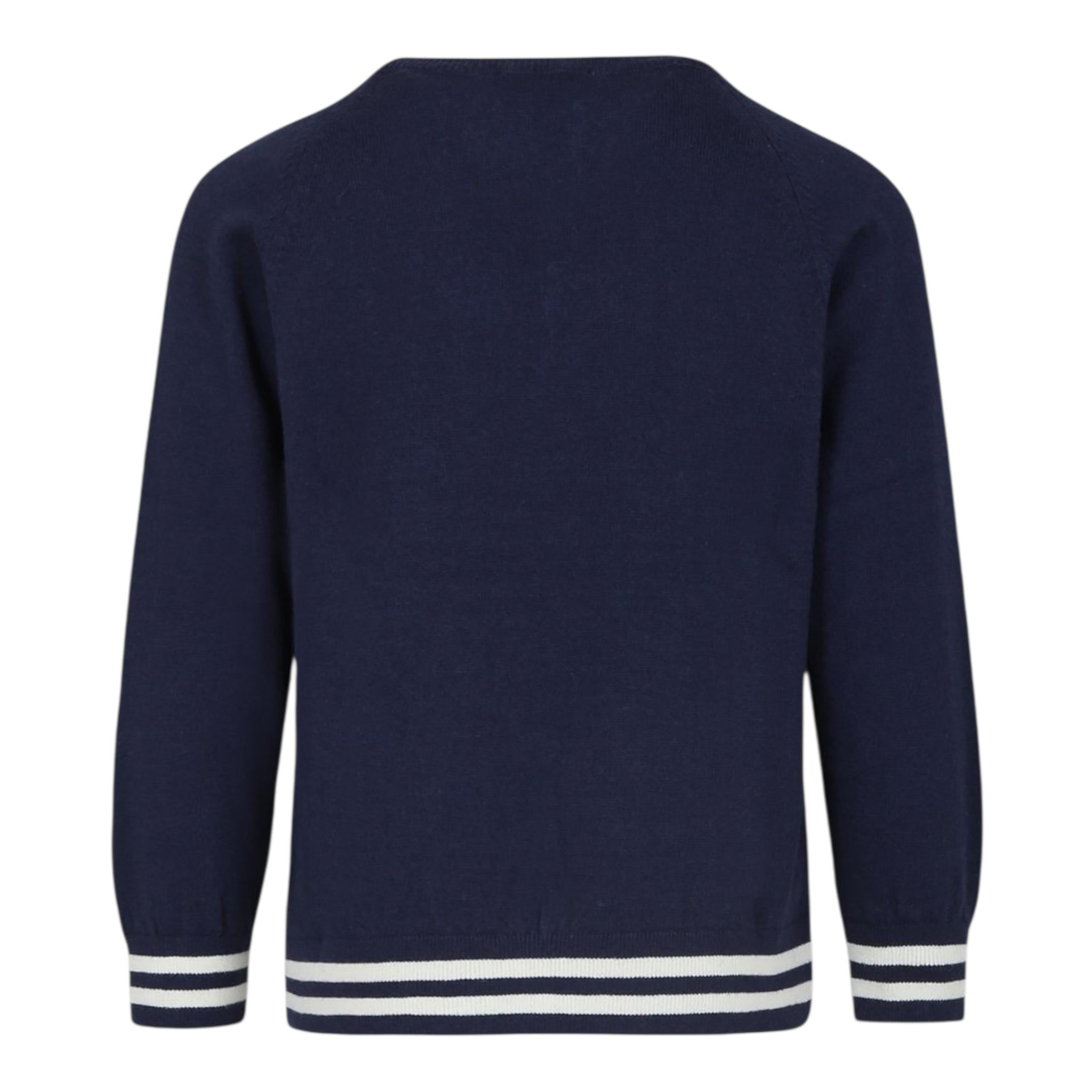 MOSCHINO maglia girocollo tinta unita con stampa orso Blu per Neonato MYW00JXX BLU MOSCHINO 