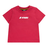K-Way Einfarbiges T-Shirt mit Rundhalsausschnitt und Erdbeer-Logo für Baby-Mädchen