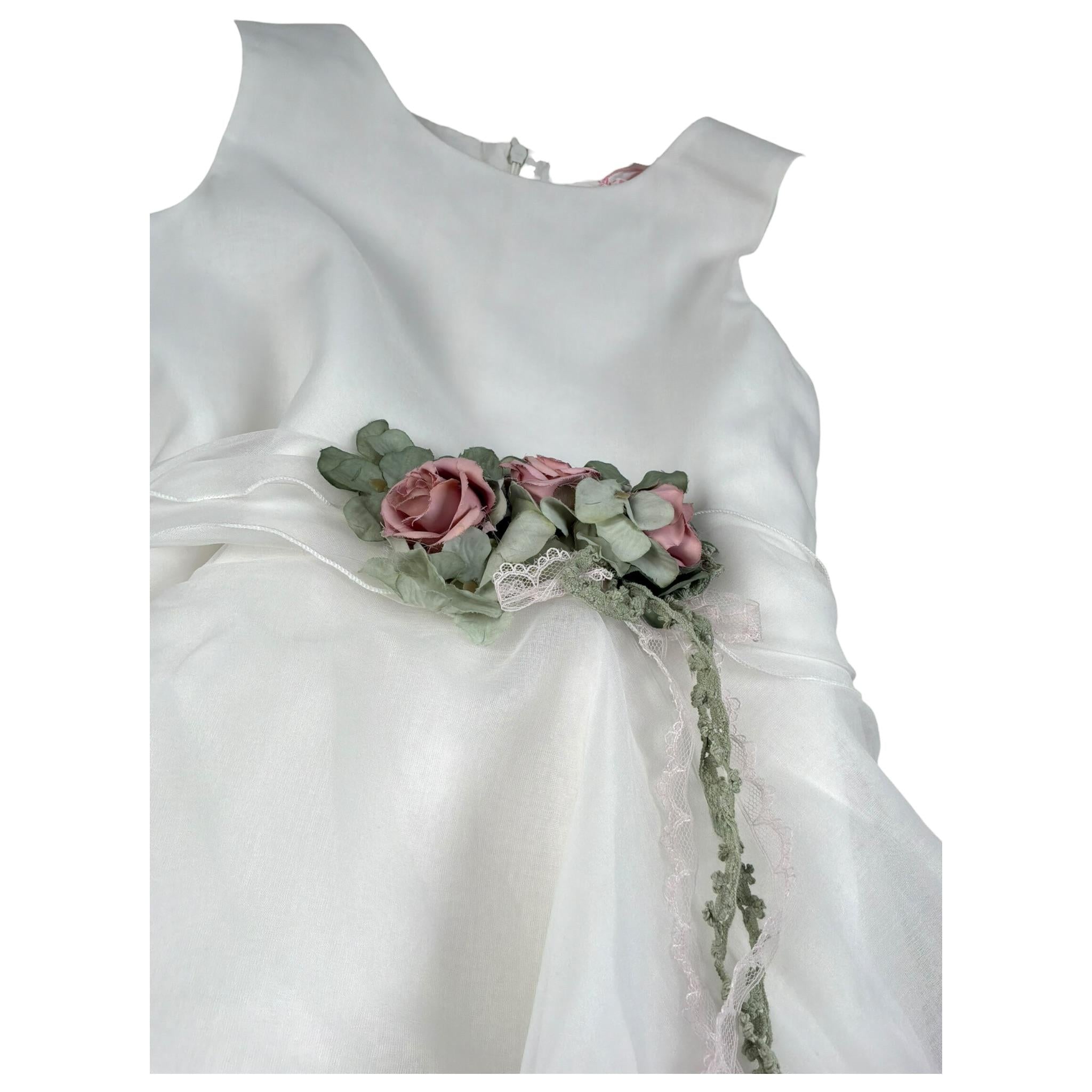 Mimilu' Abito Cerimonia Tinta Unita Giromanica per Bambina 207 BIANCO MIMILU' 