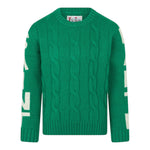 SAINT BARTH maglia tinta unita con profili in contrasto Verde per Bambino BERG002 VERDE SAINT BARTH 