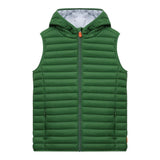 Save The Duck Giubbino Tinta Unita Modello Smanicato con Zip per Bambino J80649X VERDE SAVE THE DUCK 