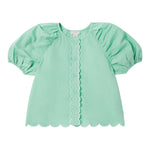 Stella Mccartney Camicia Tinta Unita con Ricami per Bambina TU5A63 VERDE STELLA McCARTNEY 