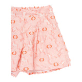 Simonetta Short Einfarbig mit rosa Applikationen für Mädchen