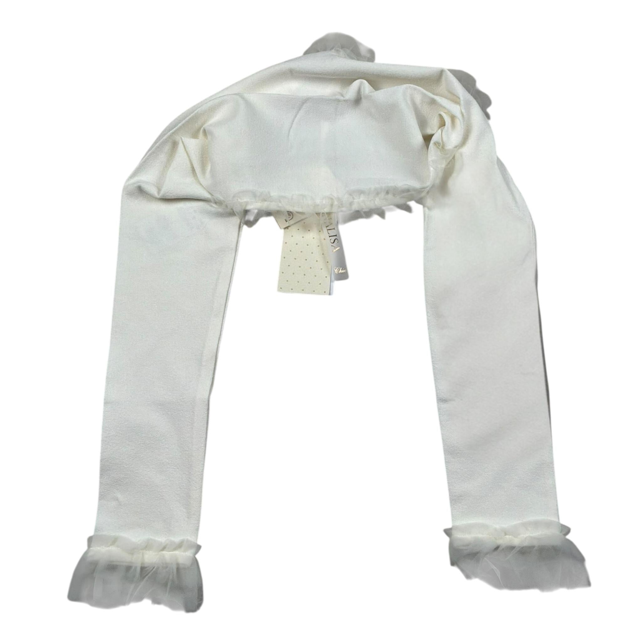 Monnalisa Coprispalle Tinta Unita con Tulle per Bambina 715800A1 PANNA MONNALISA 