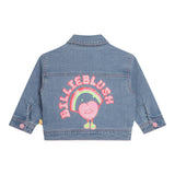 Billieblush – Einfarbige Jeansjacke für Babys mit hellblauem Aufdruck