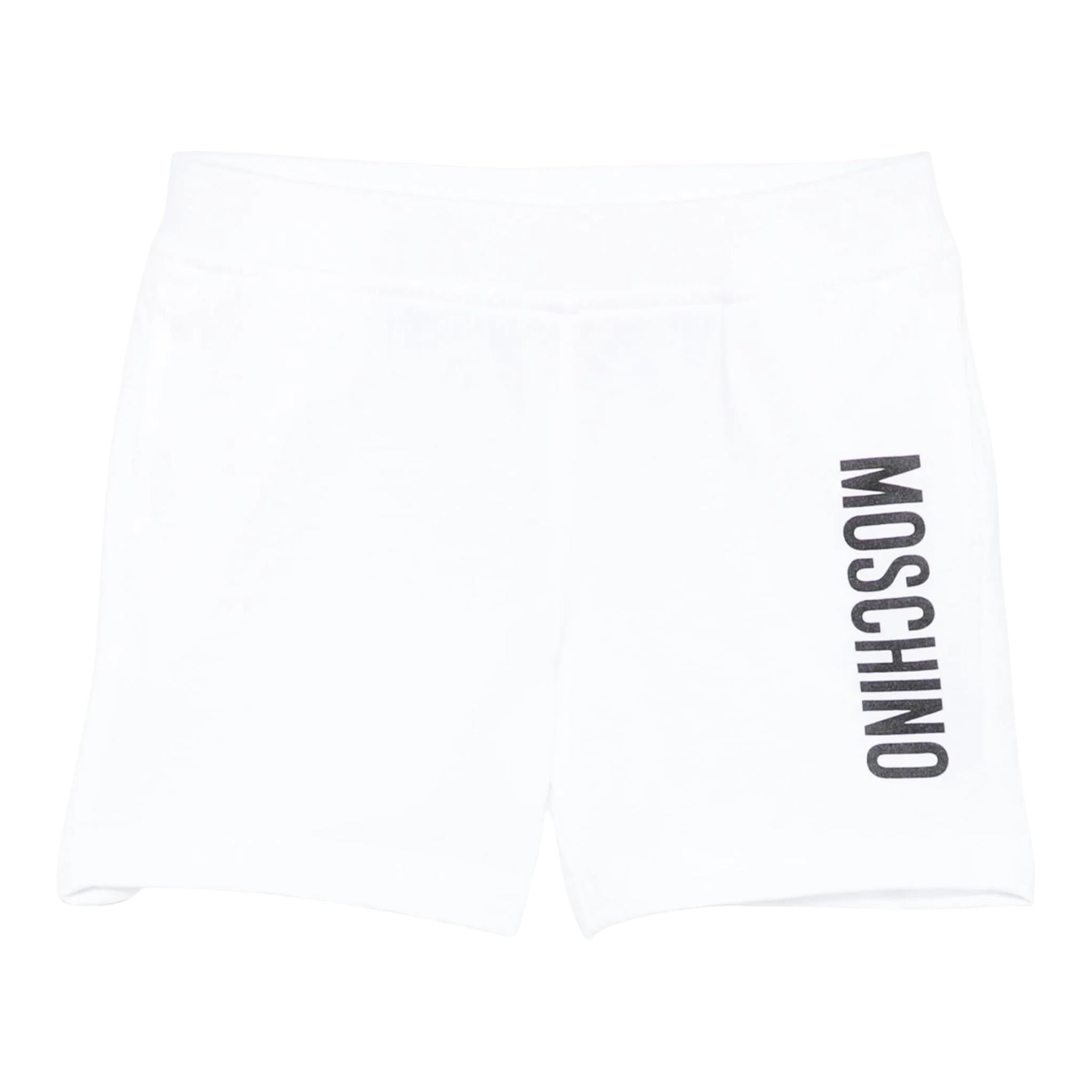Moschino Bermuda Tinta Unita con Logo per Bambino MUQ01L BIANCO MOSCHINO 