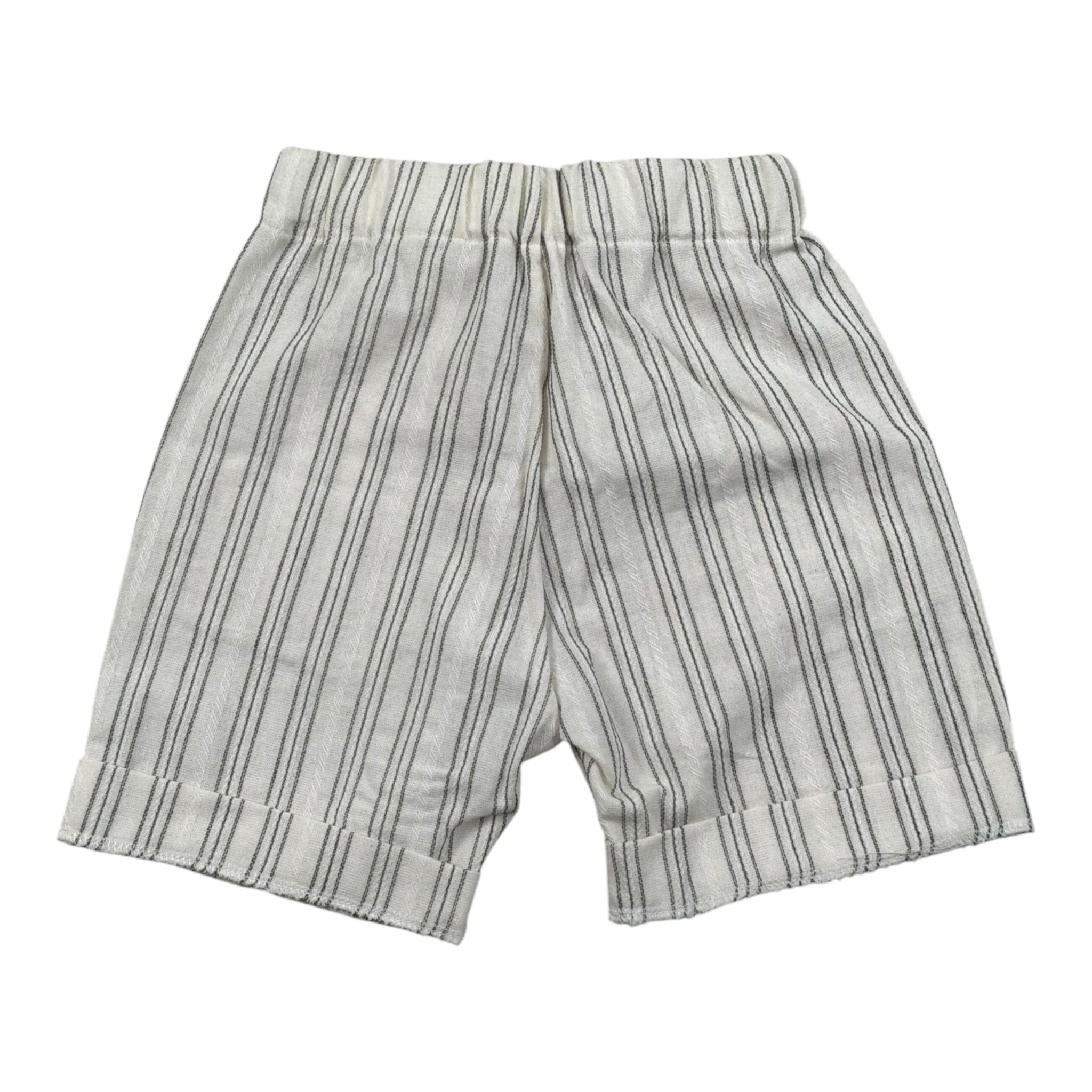 Lalalu' Bermuda Tinta Unita con Fantasia A Righe per Bambino BML50PBX PANNA LALALU' 