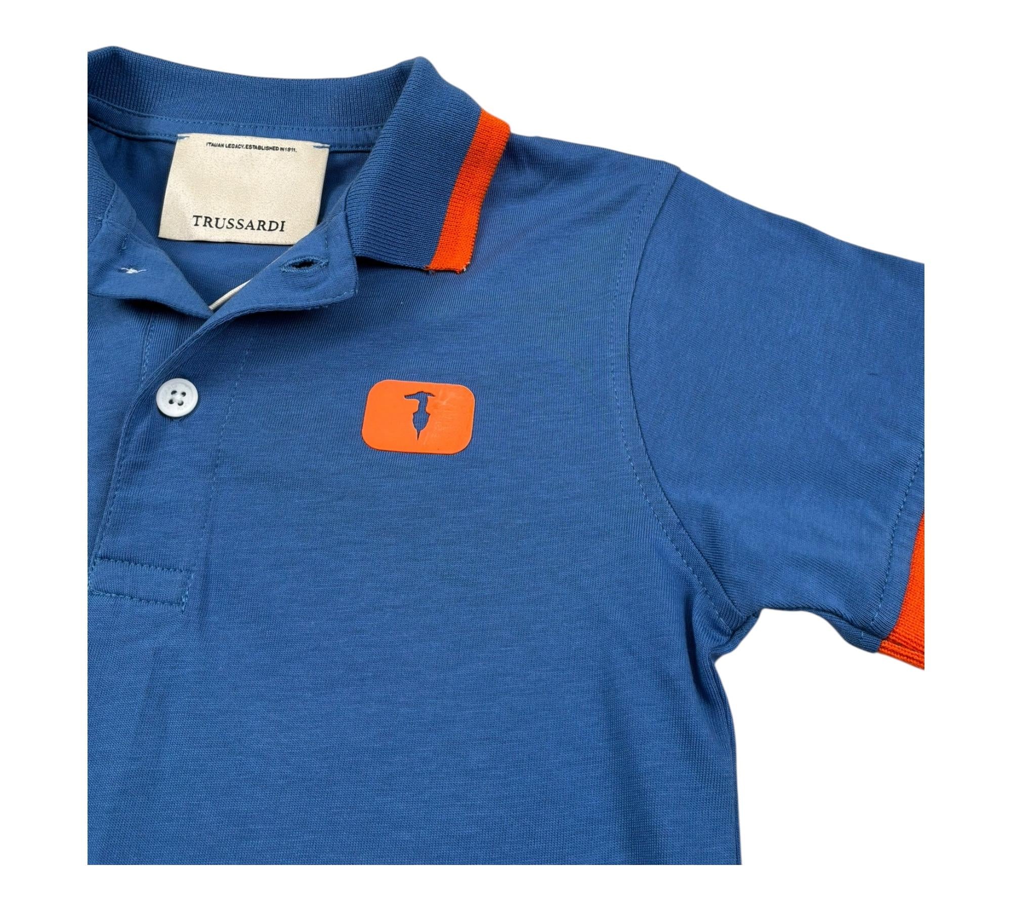 Trussardi Polo Mezza Manica Tinta Unita con Logo per Bambino TBP26098PO BLU TRUSSARDI 