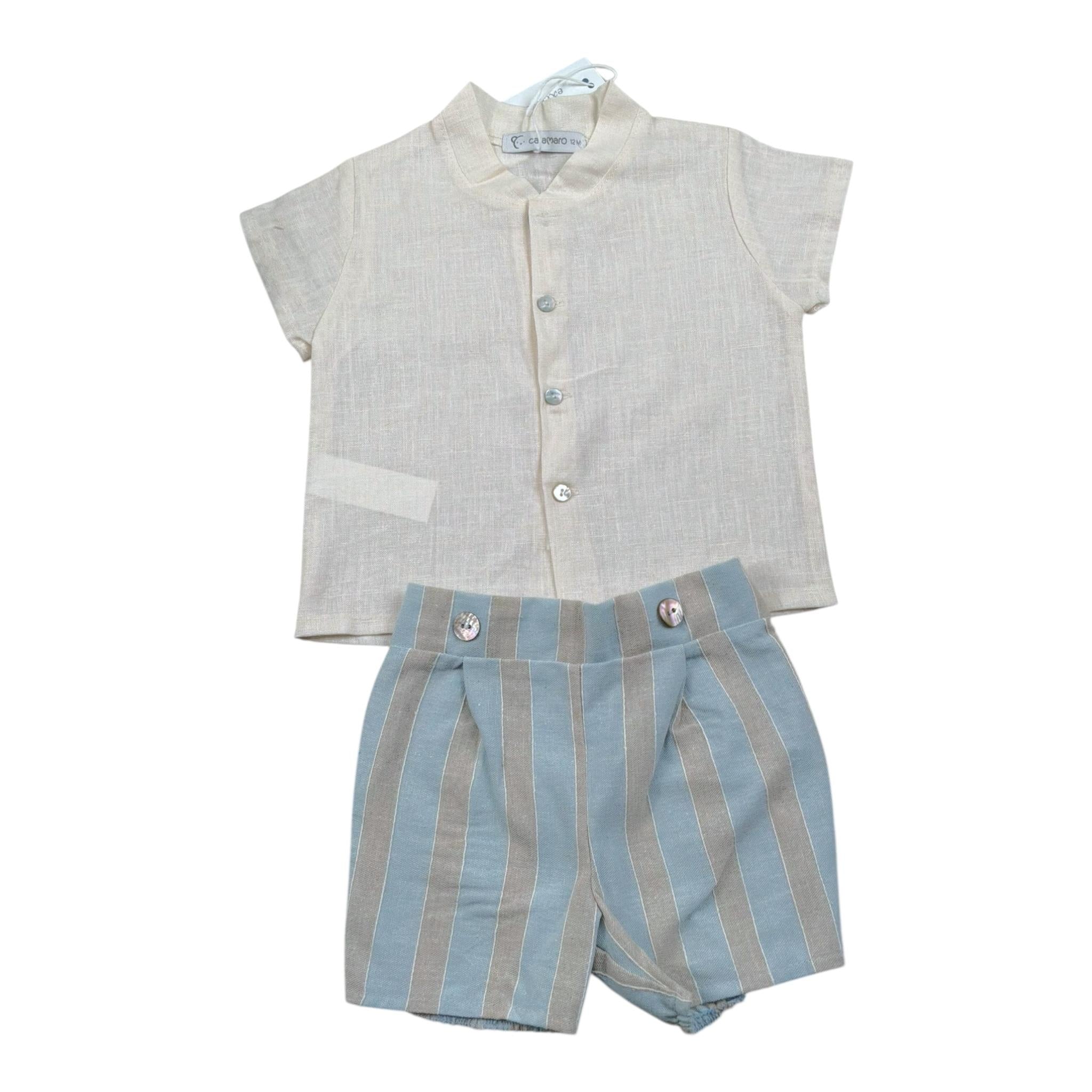Calamaro Completo 2 Pezzi Camicia-Bermuda per Neonato 11151 BEIGE CALAMARO 