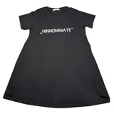 Hinnominate Abito Mezza Manica tinta unita con Stampa Nero per Bambina 3646V0159 NERO HINNOMINATE 