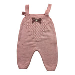 MARLU' salopette tinta unitan con fiocco Rosa per Neonata SAL ROSA MARLU' 