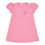 Liu Jo Abito Tinta Unita con Brillantini per Bambina KA5037XXX ROSA LIU JO 