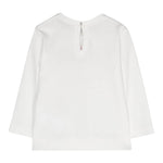 Monnalisa Shirt Girocollo Tinta Unita con Applicazioni per Neonata 39D601 BIANCO MONNALISA 