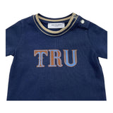 TRUSSARDI t-shirt girocollo tinta unita con stampa logo Blu per Neonato TIA25099TS BLU TRUSSARDI 