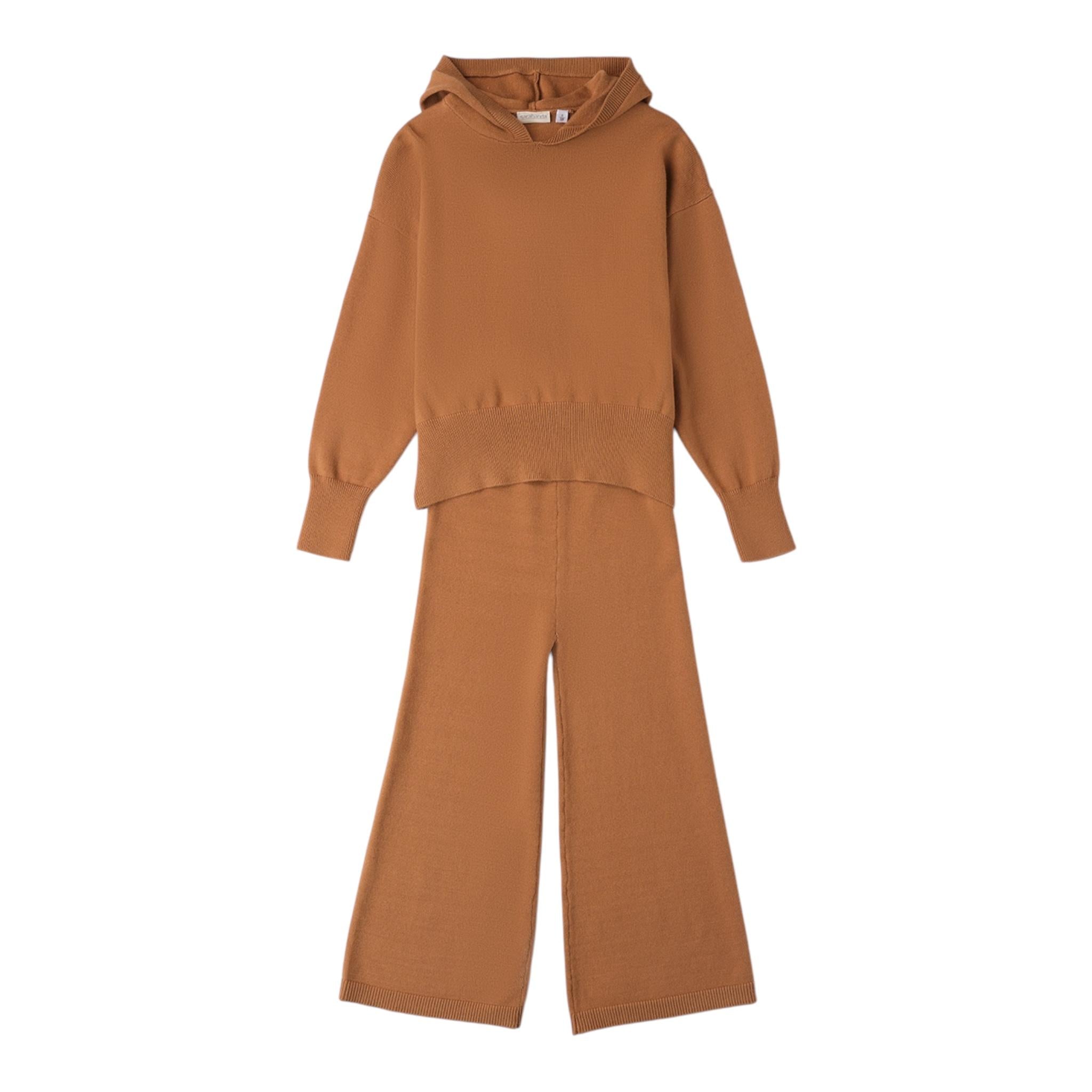 SARABANDA completo maglia con cappuccio-pantalone Cammello per Bambina A732 CAMMELLO SARABANDA 